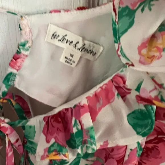 For Love & Lemons Loretta Mini Dress Floral Puff Sleeve Cutout M - Picture 10 of 10